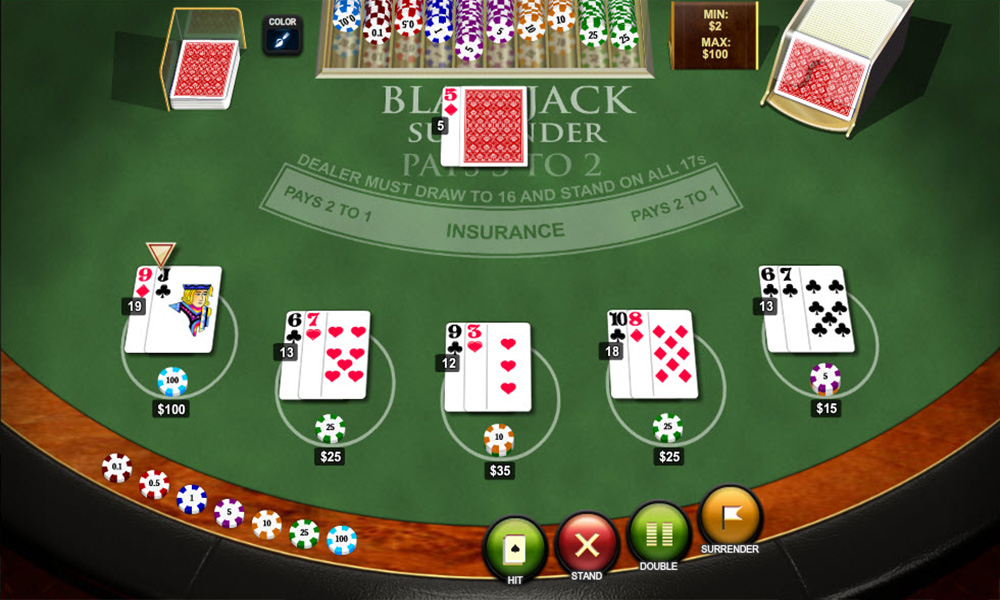 blackjack surrender hand signal